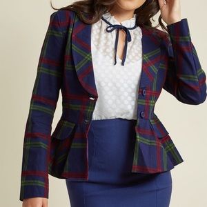 Collectif Vintage So Glad It’s Plaid Blazer